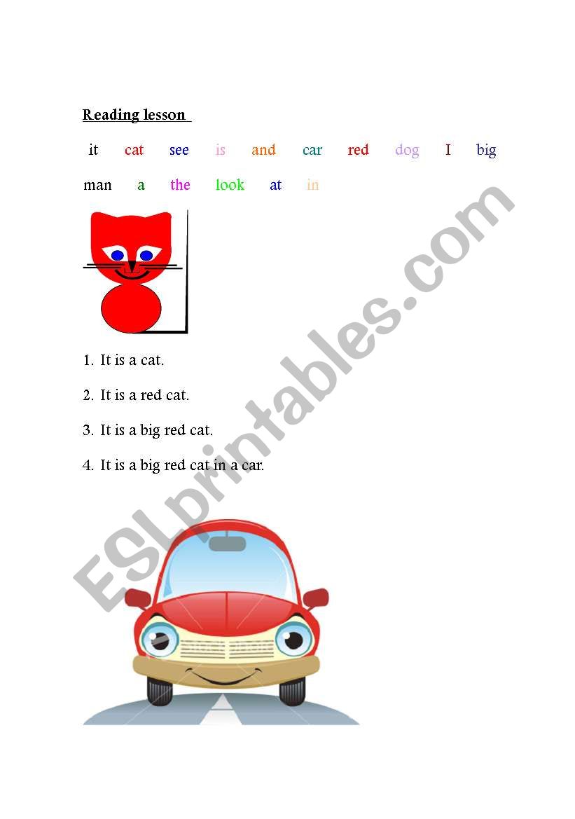 Beginning reading worksheet