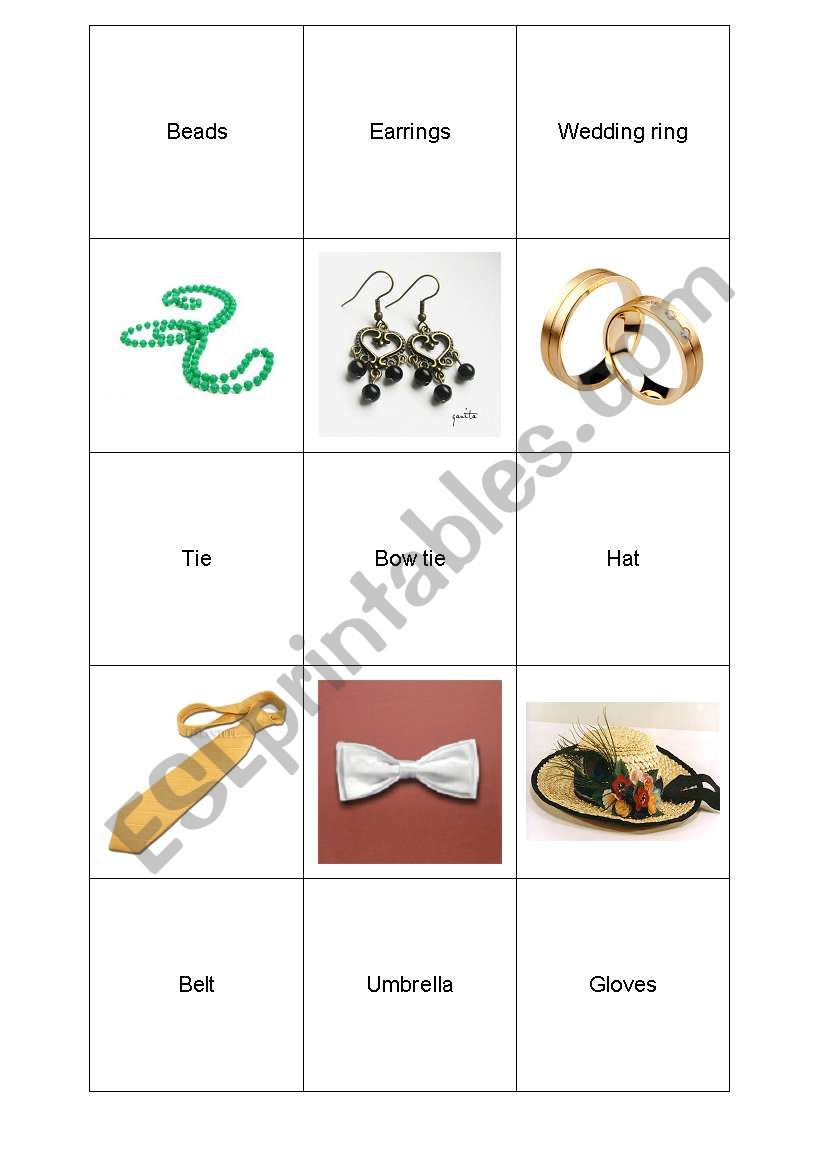 jewelery & accesoriess memo game part1