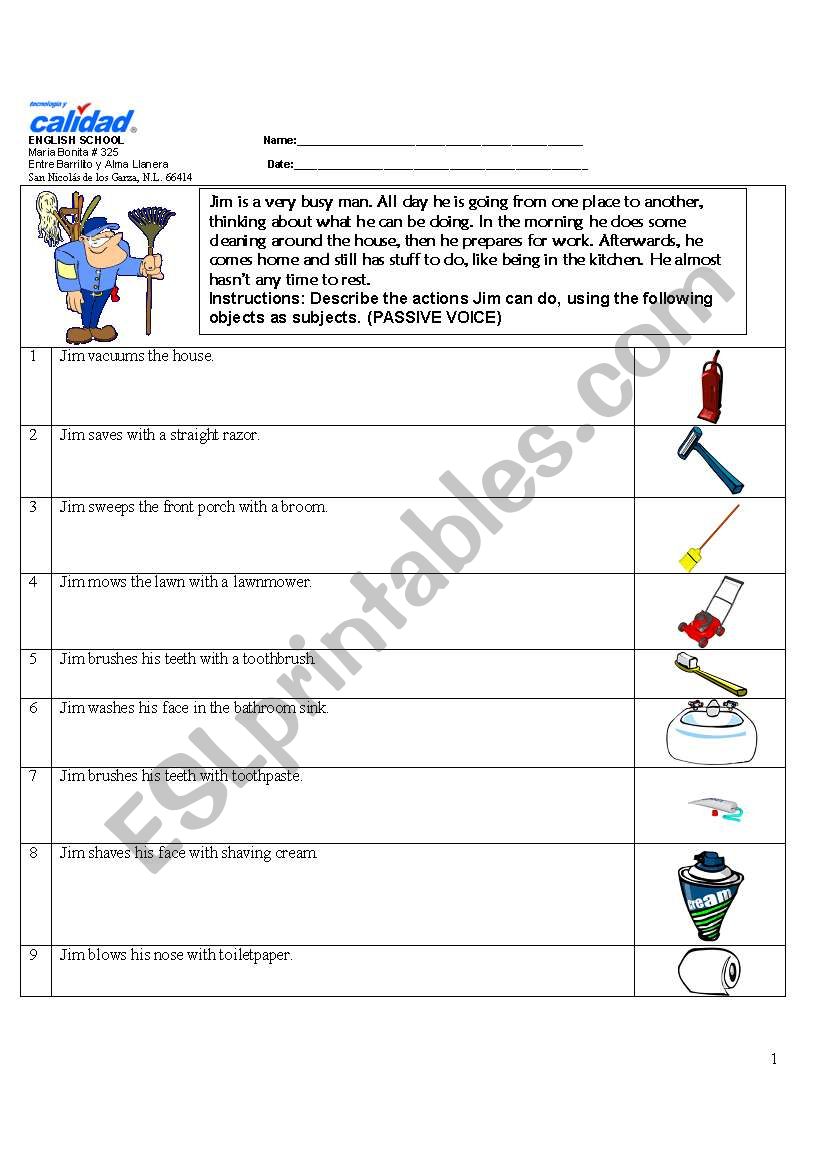 passive voice worksheet worksheet