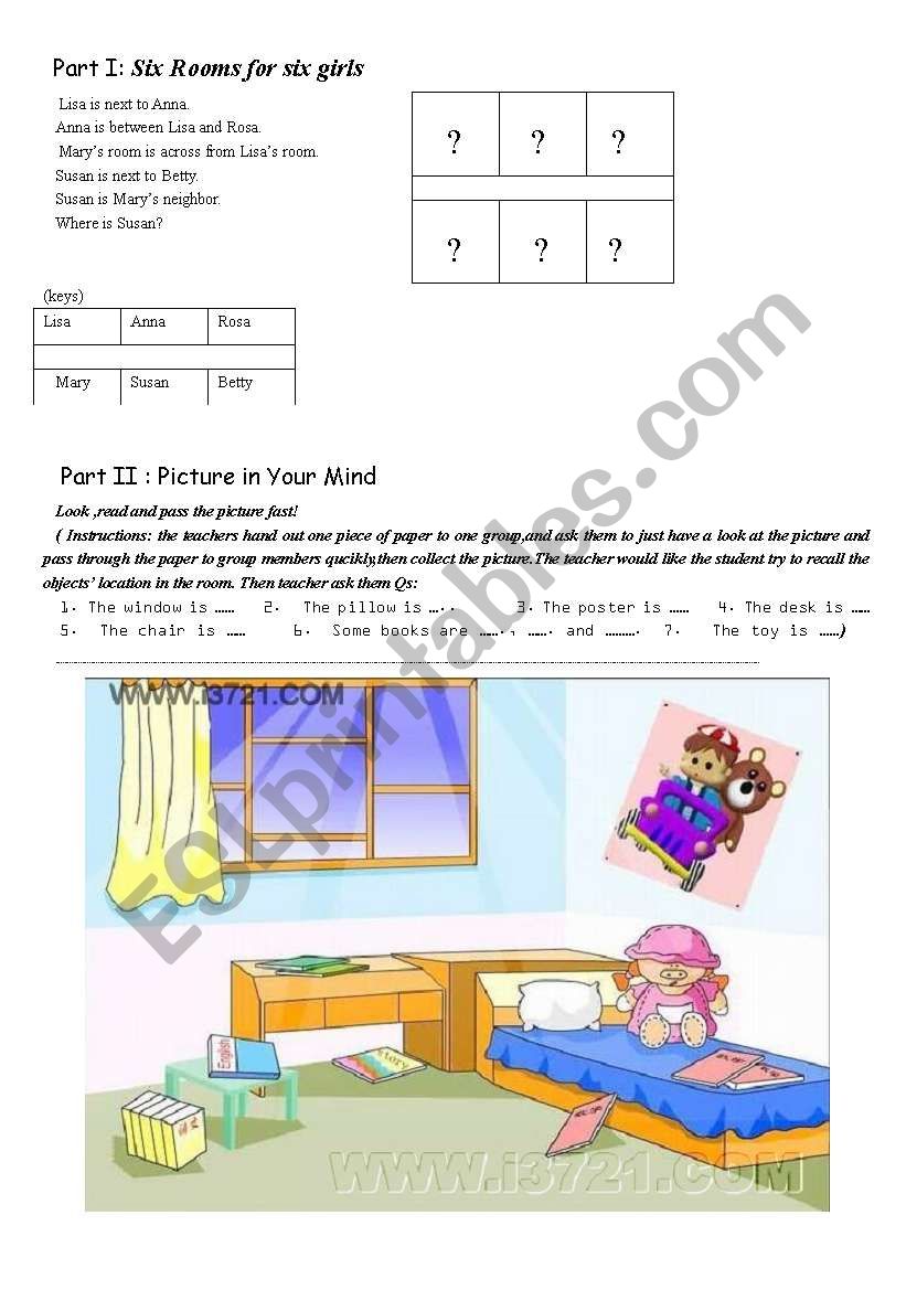 Preposition puzzle & game worksheet
