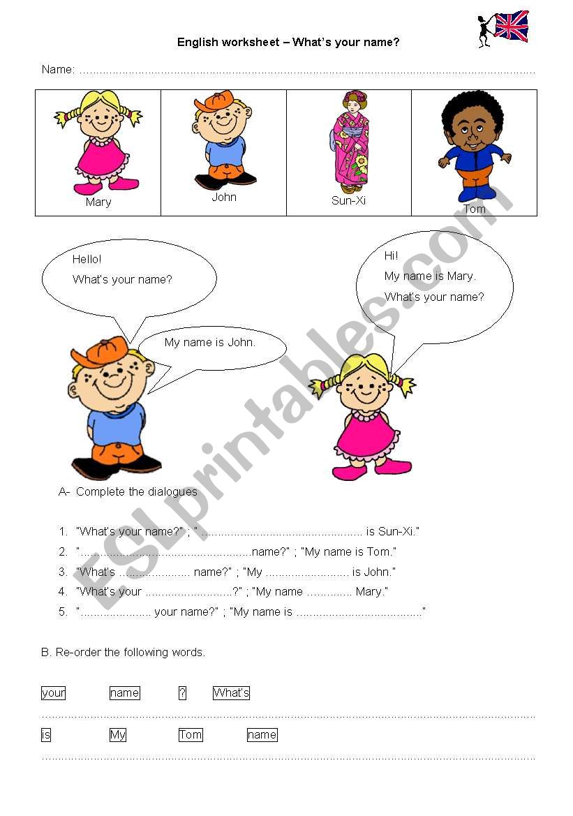 Whats your name? worksheet