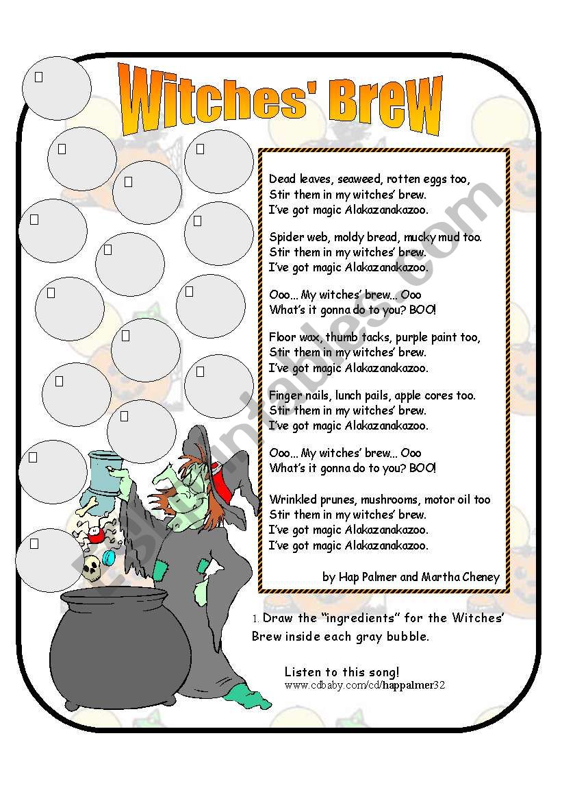 Witches Brew worksheet