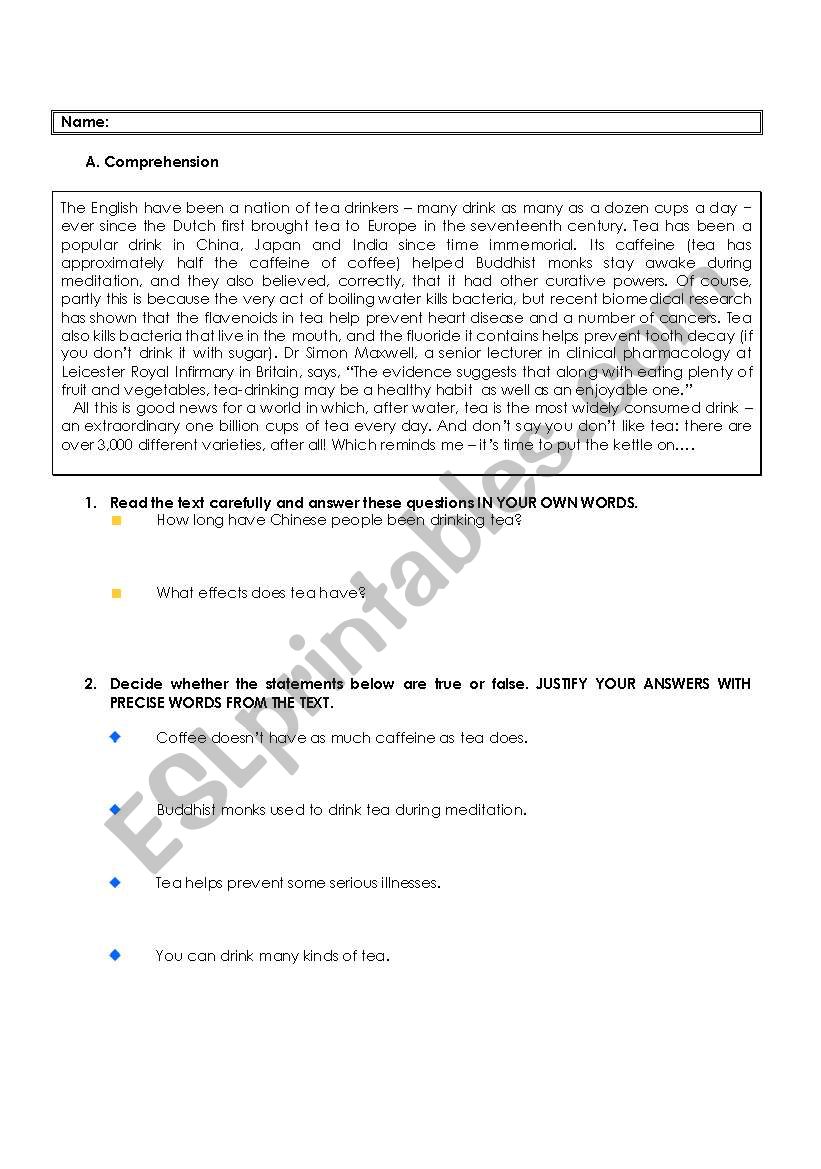 REVIEW TEST worksheet