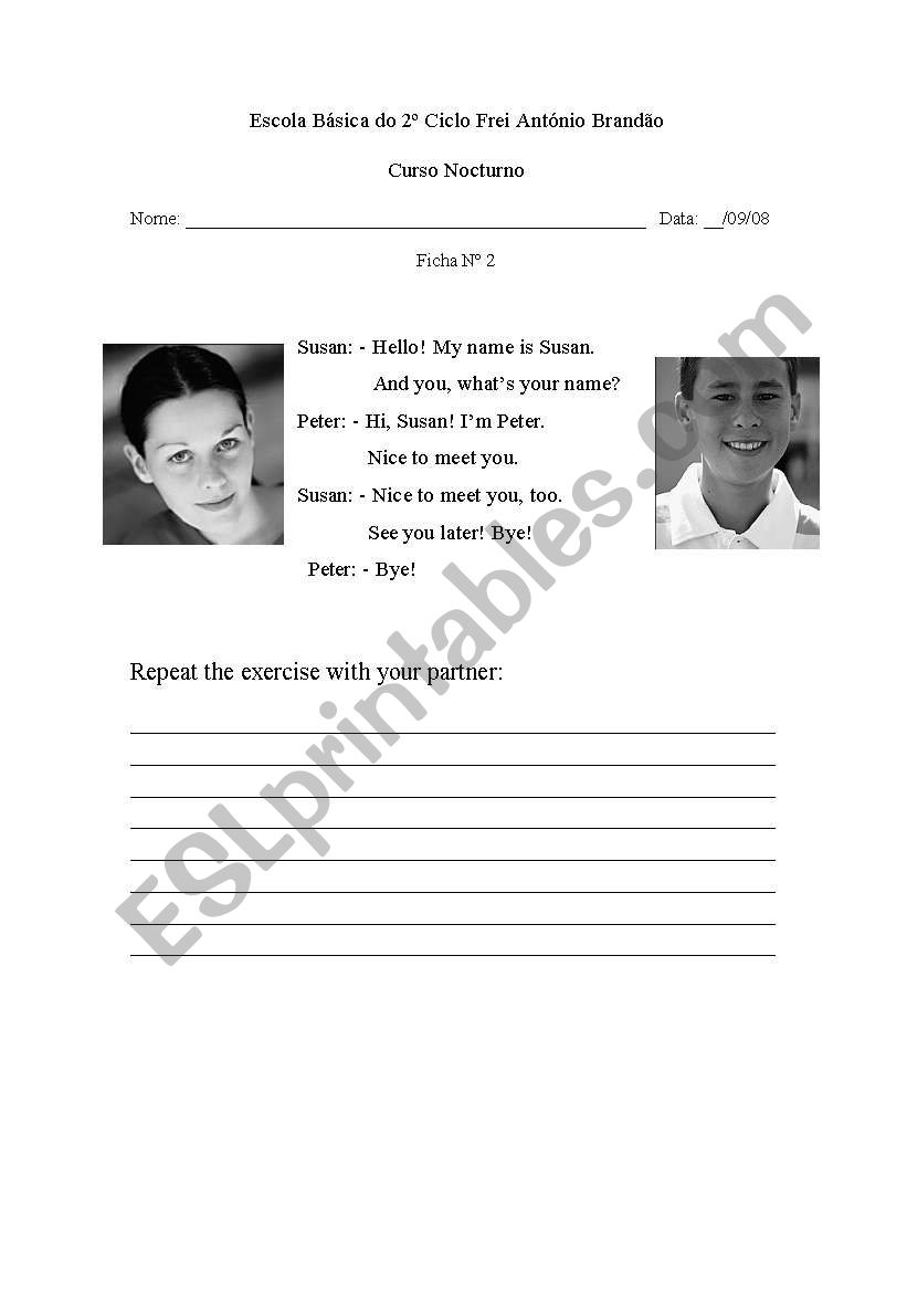 Whats your name? worksheet