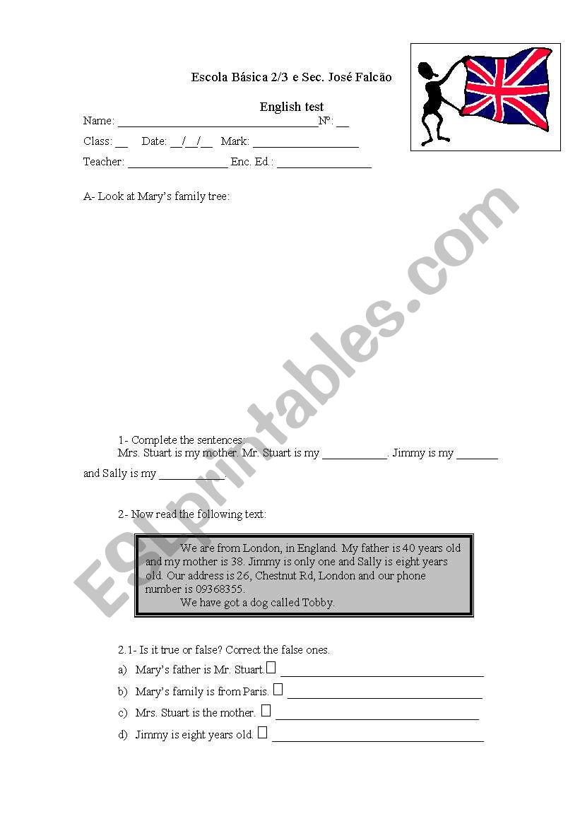 Family worksheet