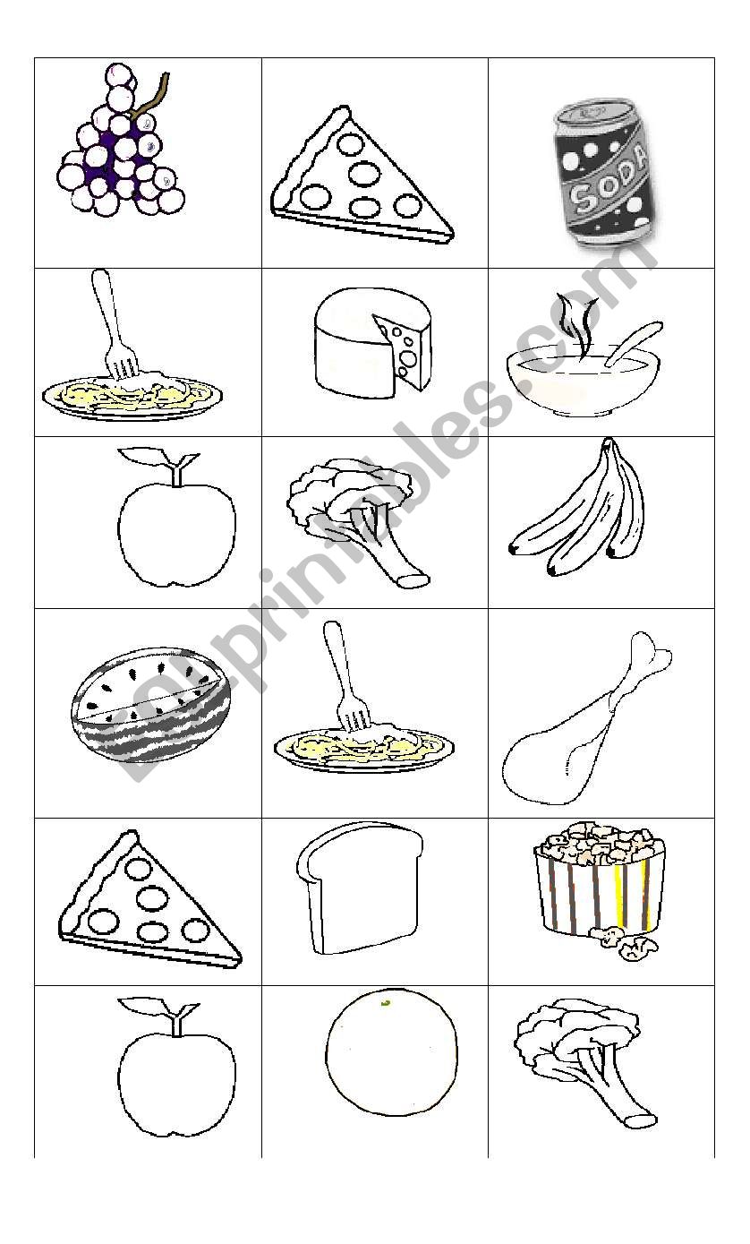 food lottery worksheet