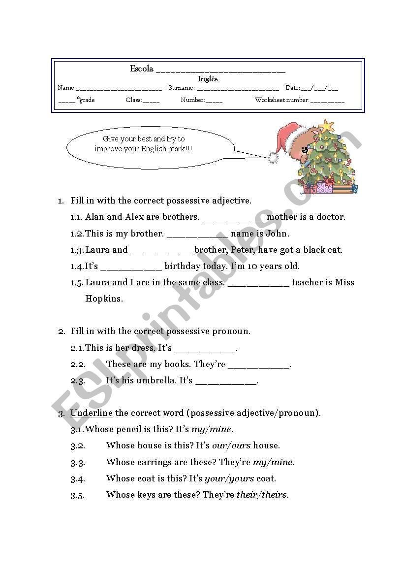 Revisions worksheet