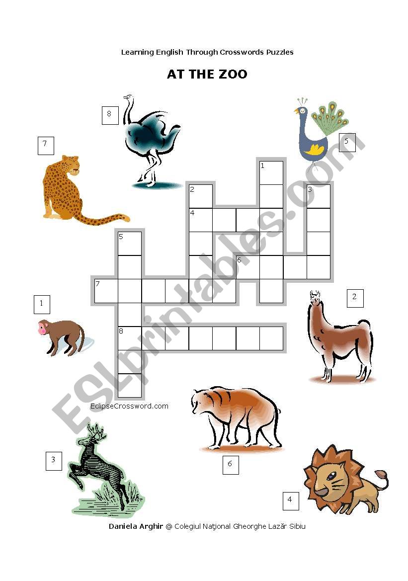 At the Zoo worksheet