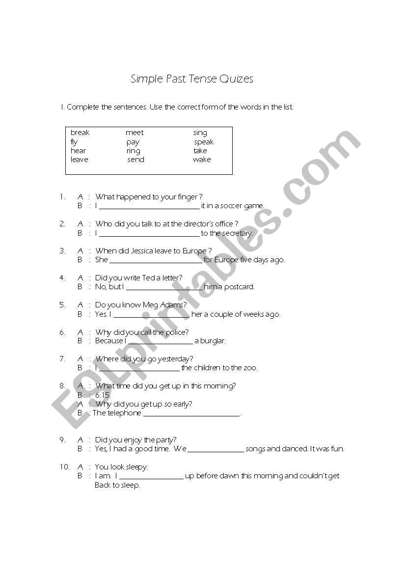 simple-past-tense-quiz-test-esl-worksheet-by-zhlebor