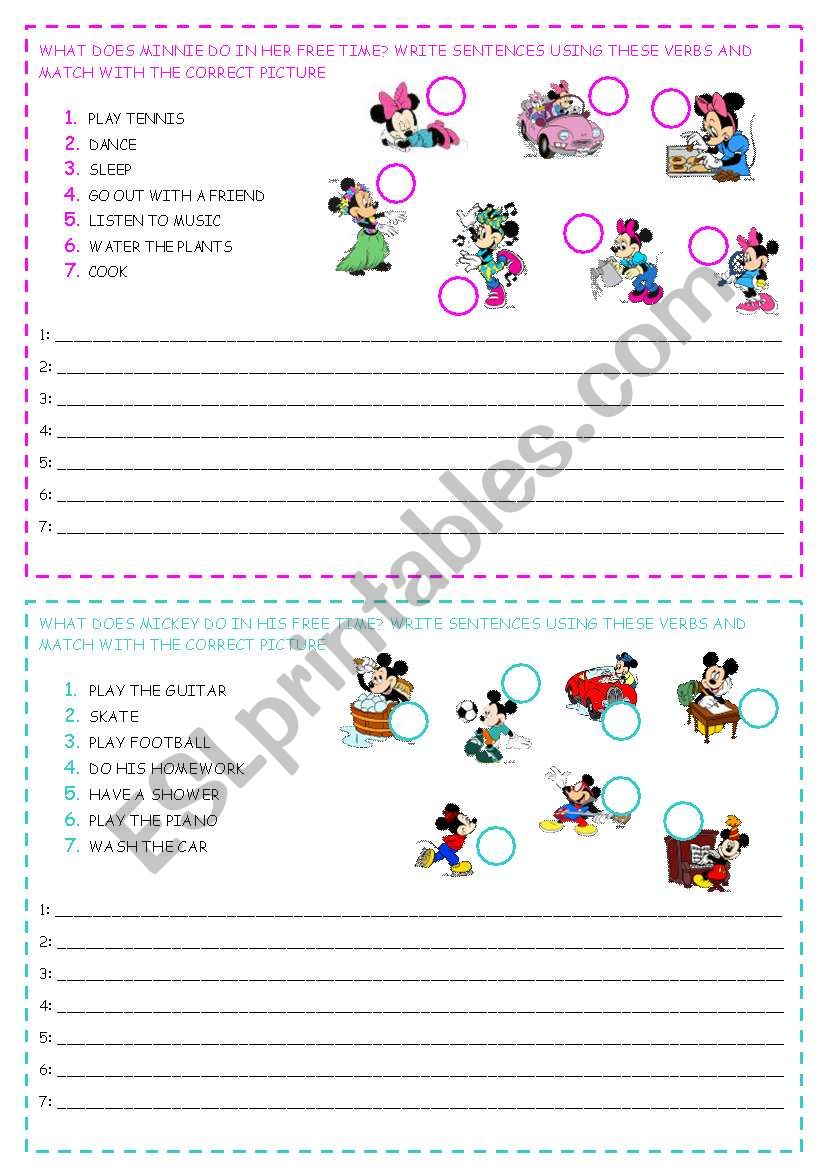 FREE TIME_SIMPLE PRESENT worksheet