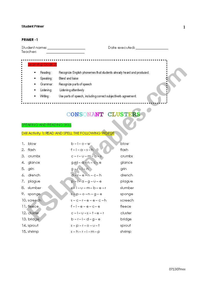 Verbs worksheet
