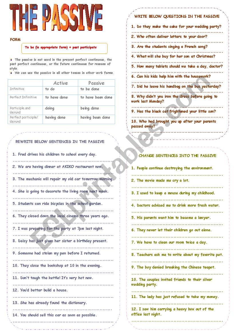 The Passive worksheet