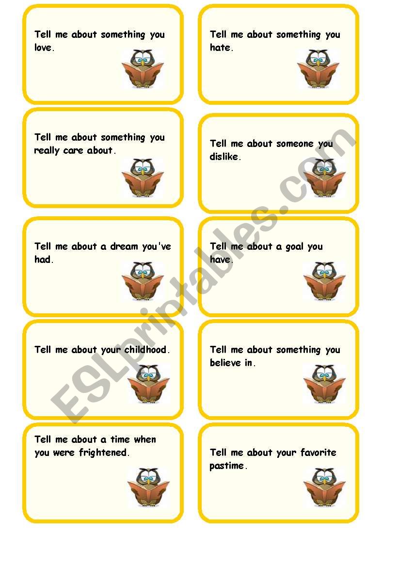 conversation cards  worksheet