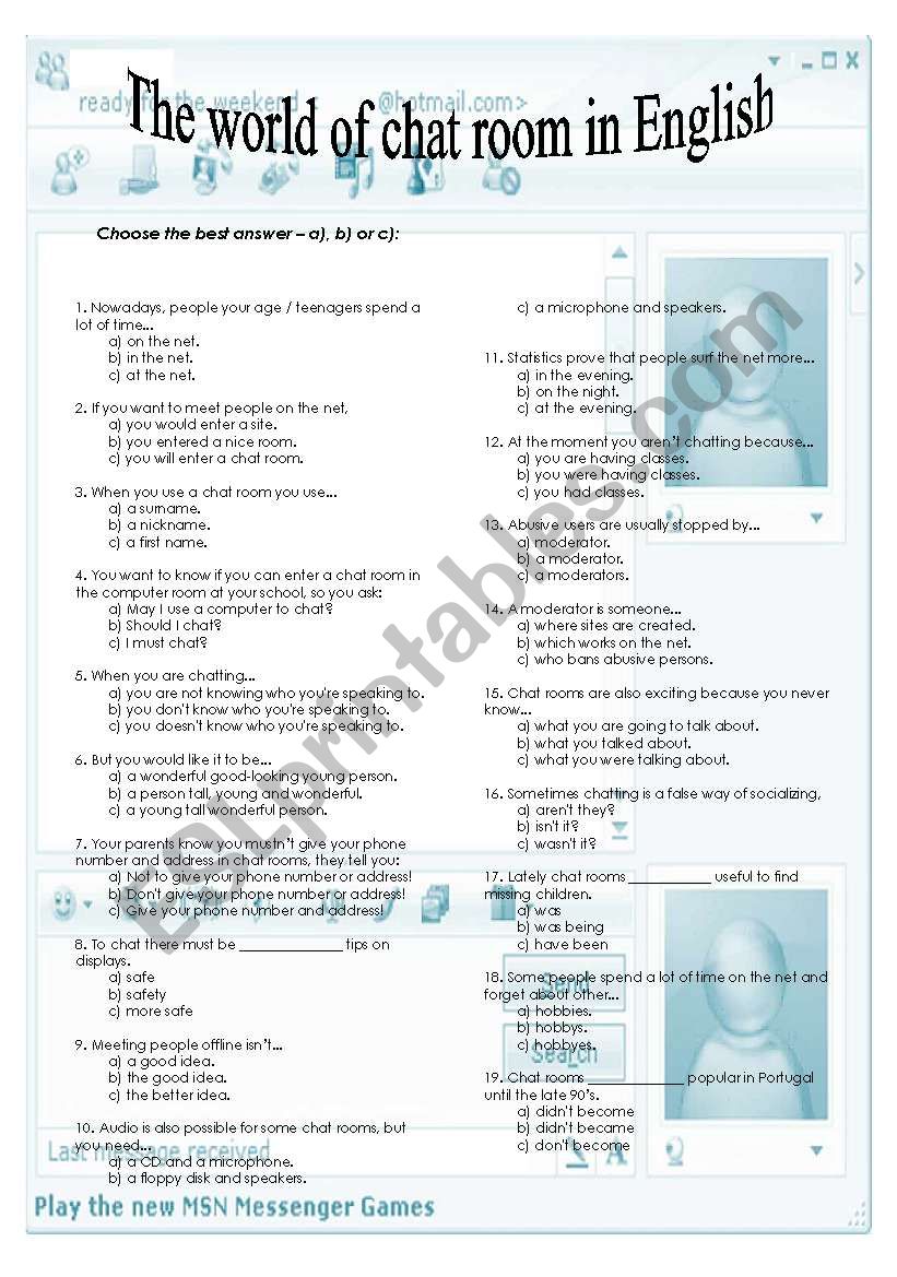 The world of chat room in English