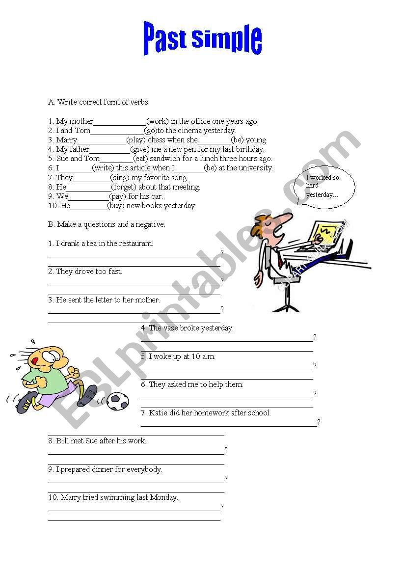 Past Simple exercises worksheet