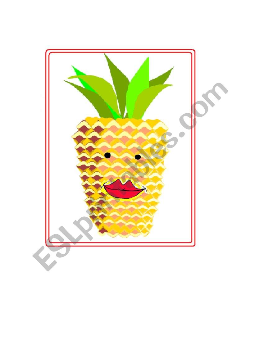 Smiling fruits flashcards(10) worksheet