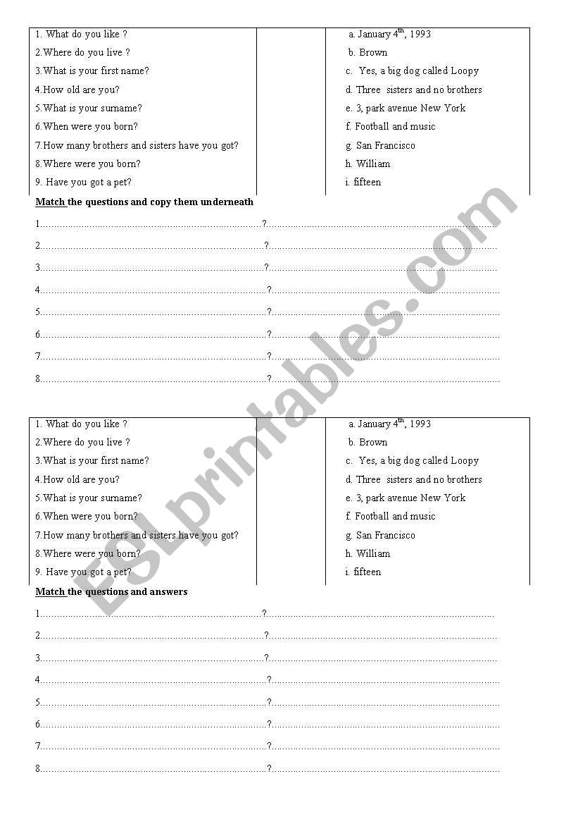 Introduce yourself worksheet