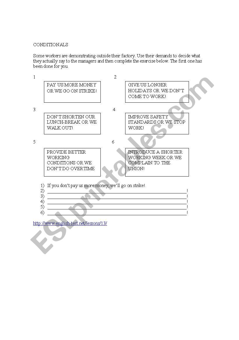 Conditionals worksheet