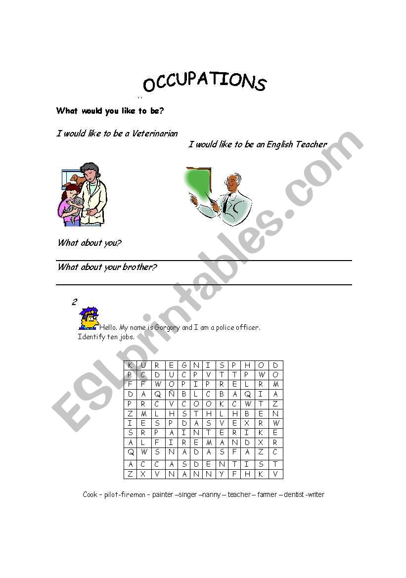 jobs worksheet