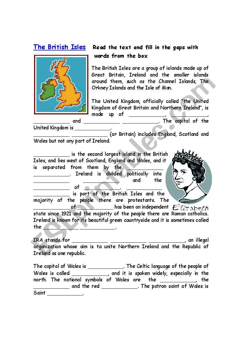 The British Isles worksheet