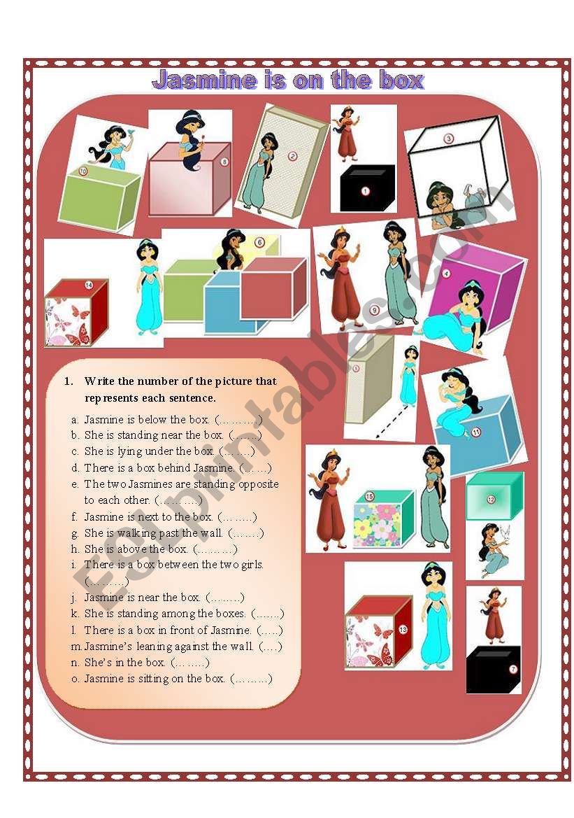 Where is Jasmine? worksheet