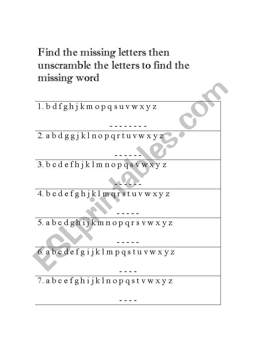 Music worksheet