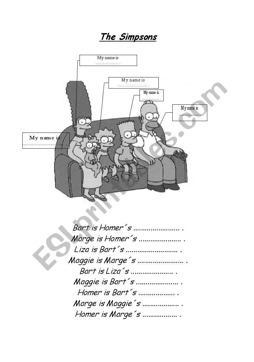 The Simpsons worksheet