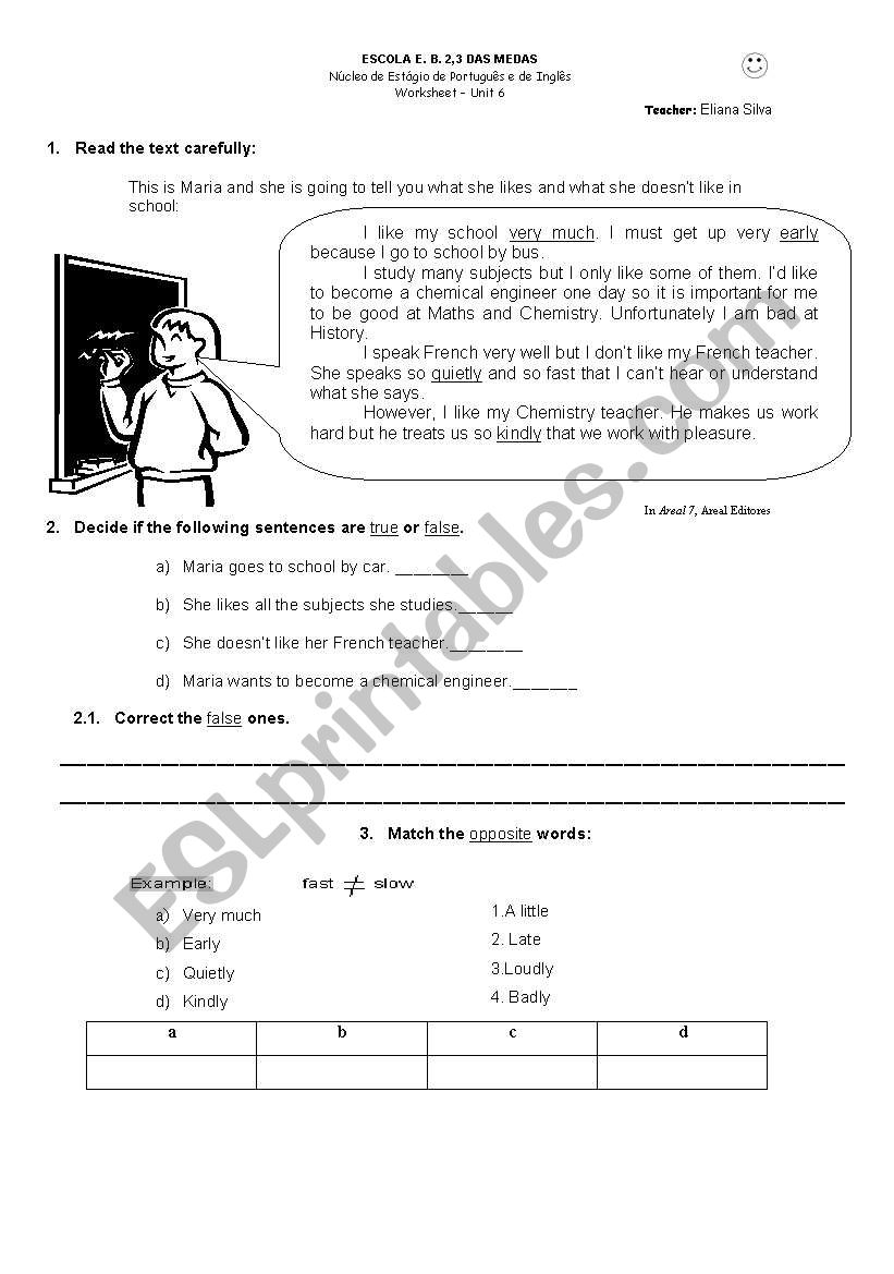 school worksheet