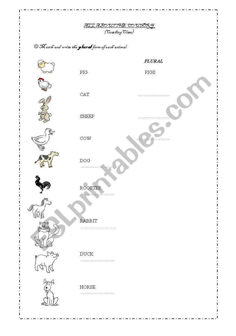 ALL ABOUT THE FARM worksheet