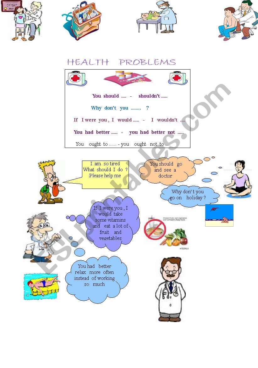 How to give advice to people with health problems : I improved my former worksheet about it 