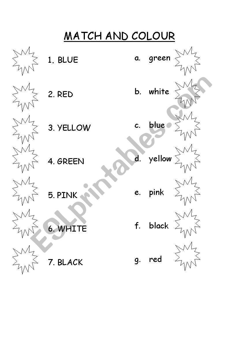 Colours worksheet