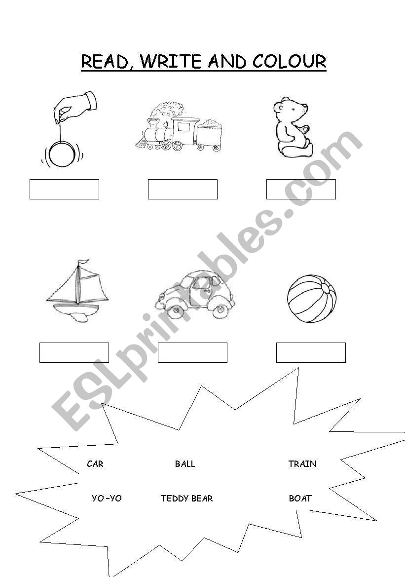 Toys worksheet