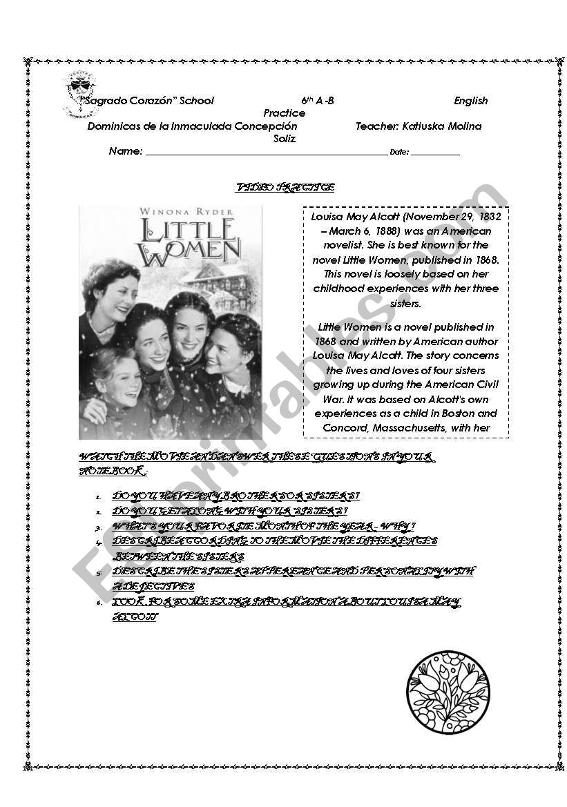 Video Practice little women worksheet