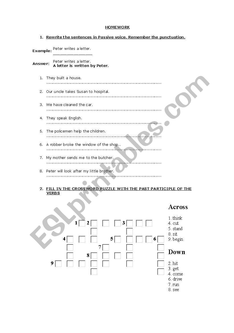 Passive voice worksheet