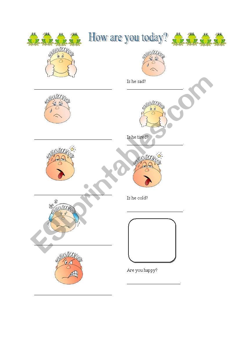 Feelings worksheet