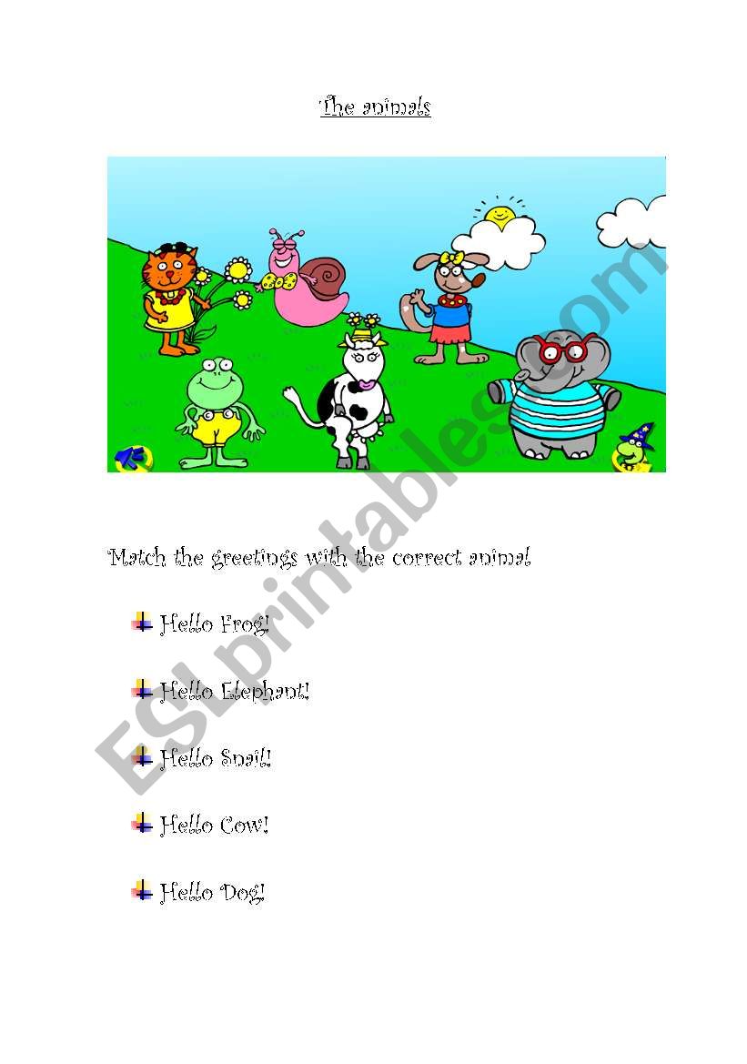 Animals worksheet