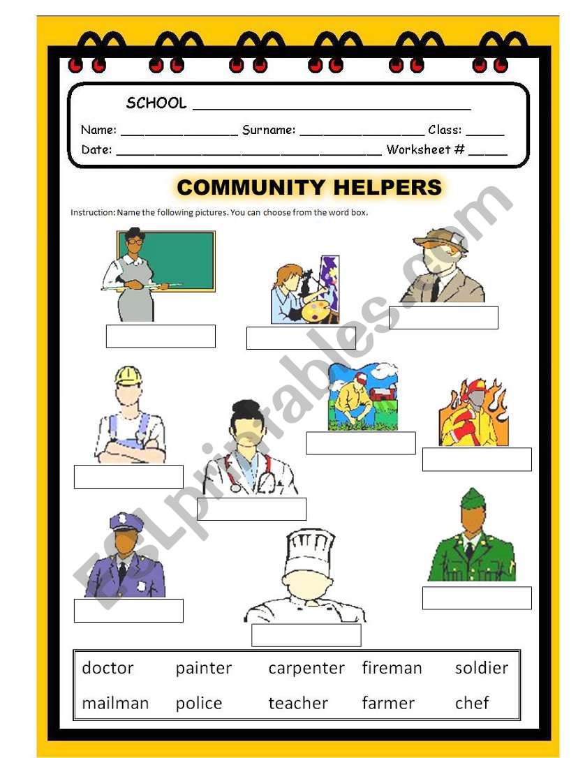 Community Helpers Act.#1 worksheet