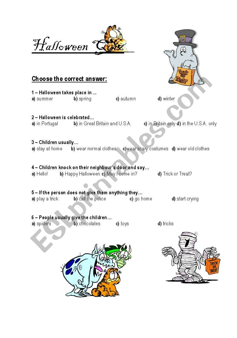 Halloween Quiz - ESL worksheet by alducha72