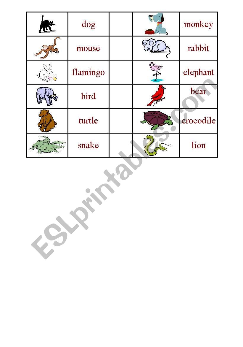 animals dominos 2/2 worksheet