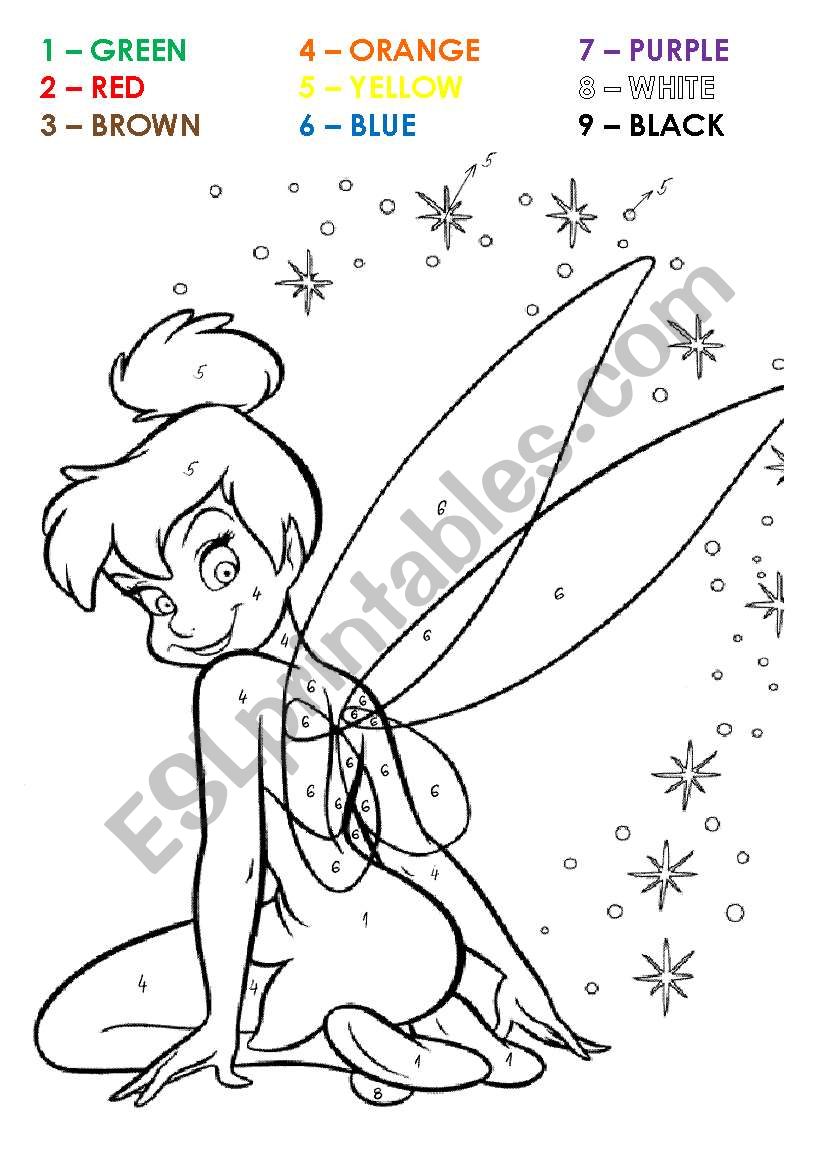 Tinkerbell - colouring worksheet