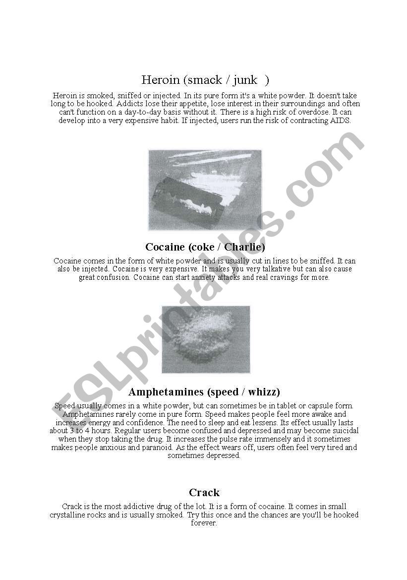 Fact sheet Drugs part 3 worksheet