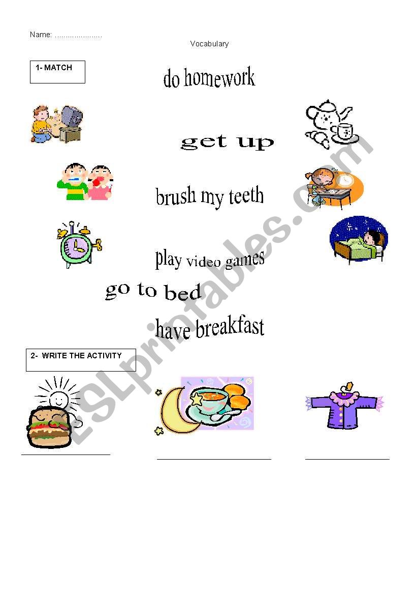 Routine worksheet