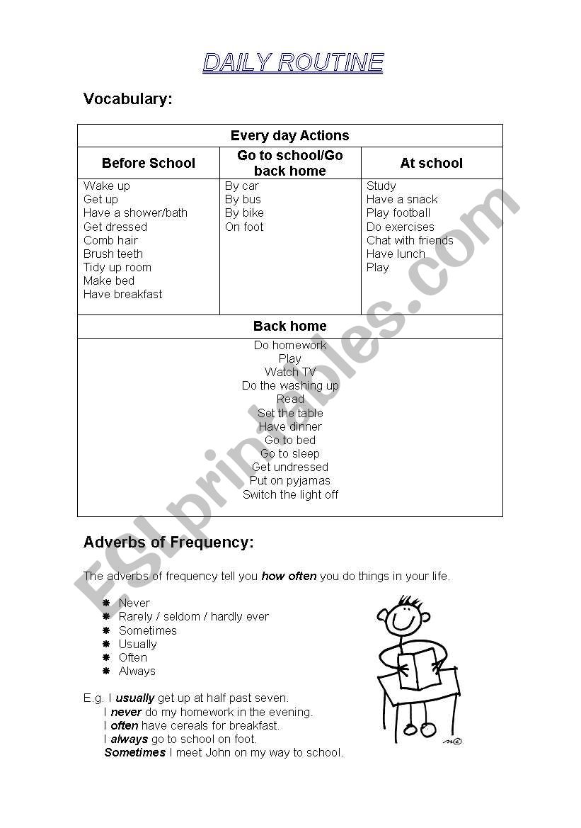 Daily Routine worksheet