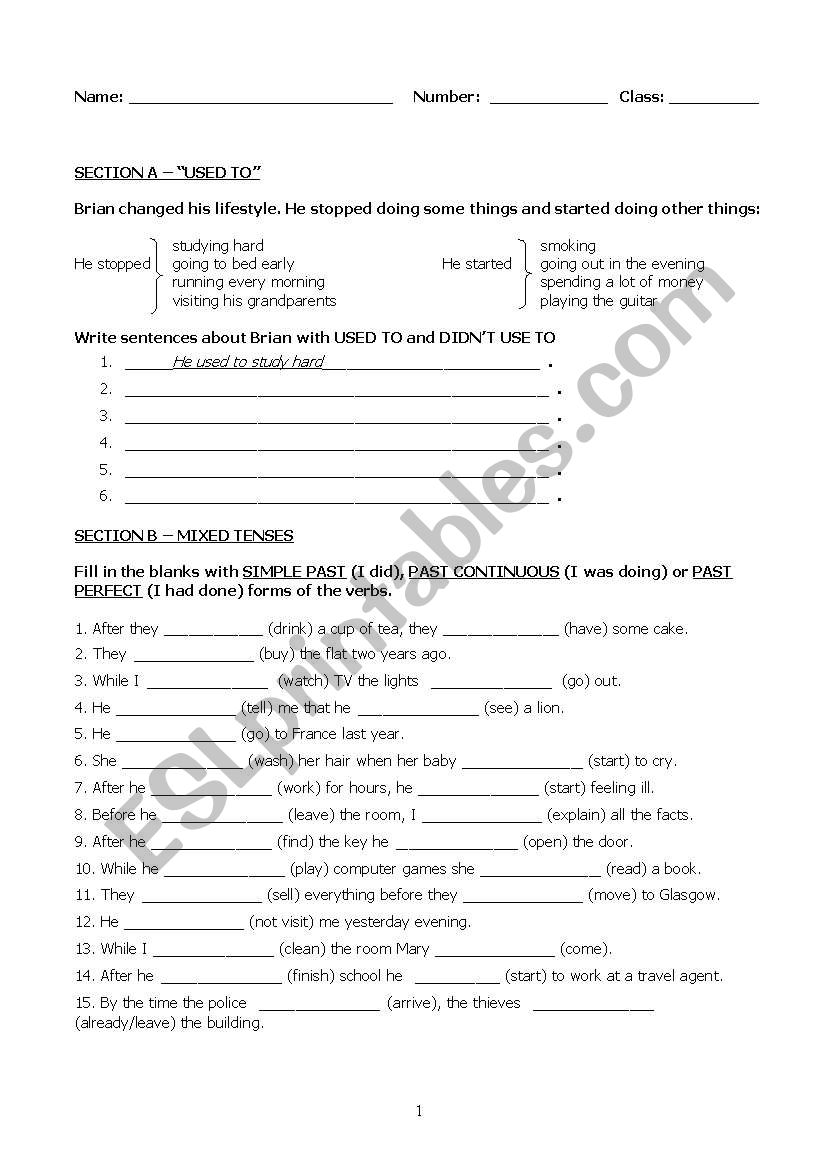 MIKED GRAMMAR REVIEW worksheet