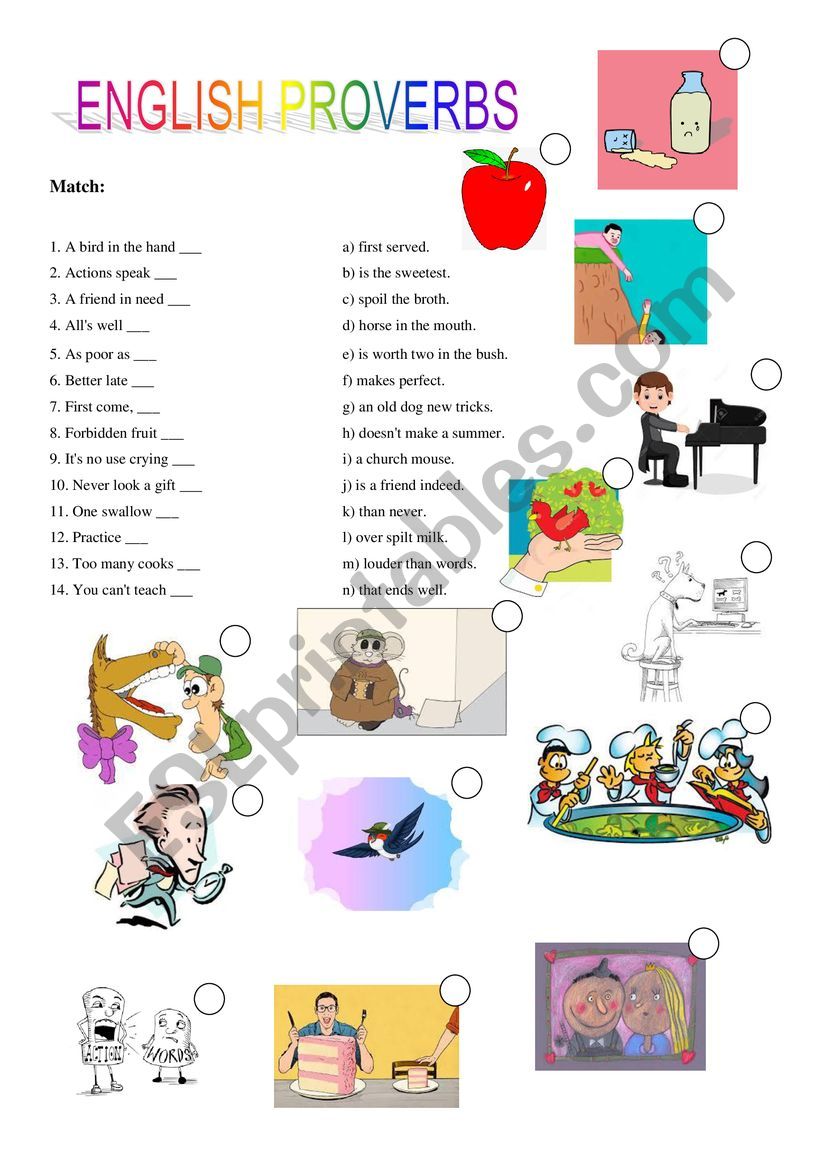 Proverbs worksheet