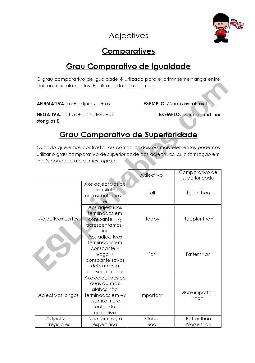 Adjectives - Comparatives worksheet