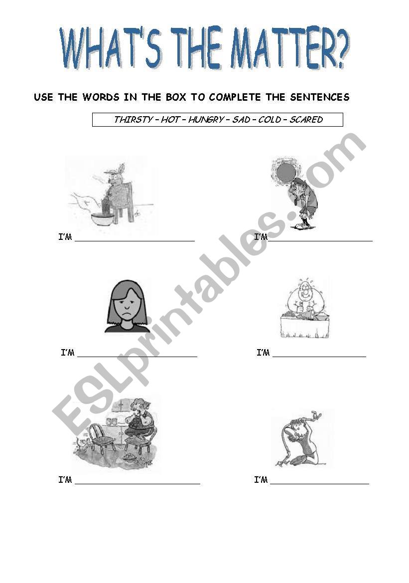 whats the matter? worksheet