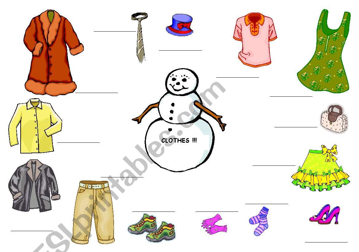 clothes for Snowman! worksheet