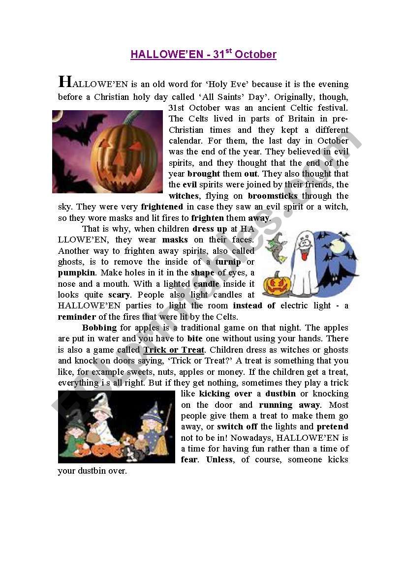 HALLOWEEN worksheet