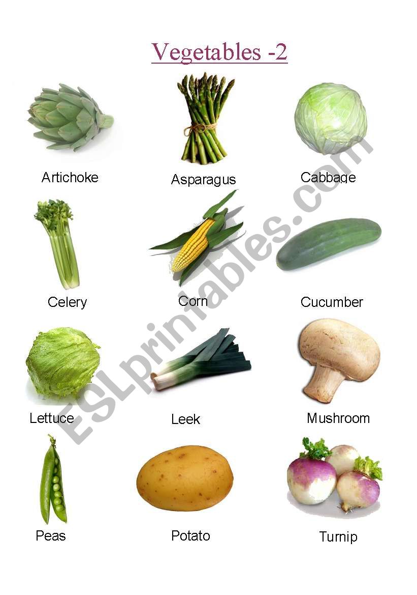 Vegetables -2  worksheet